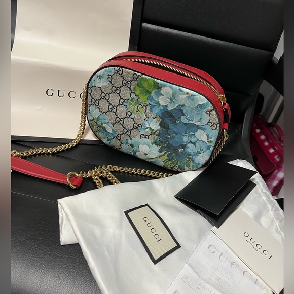 GG Supreme Bloom Chain Strap Small Blue - Picture 2 of 9